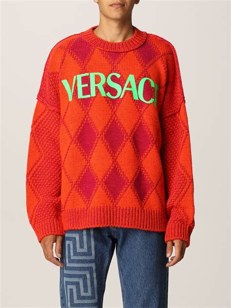 orange Versace Coats for Men 